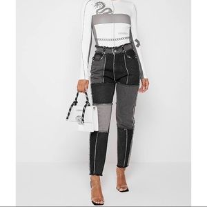Maniere de voir distressed patchwork straight leg